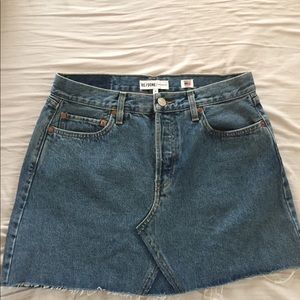 Re/Done Levi’s High Rise Mini Denim Skirt Jeans 30